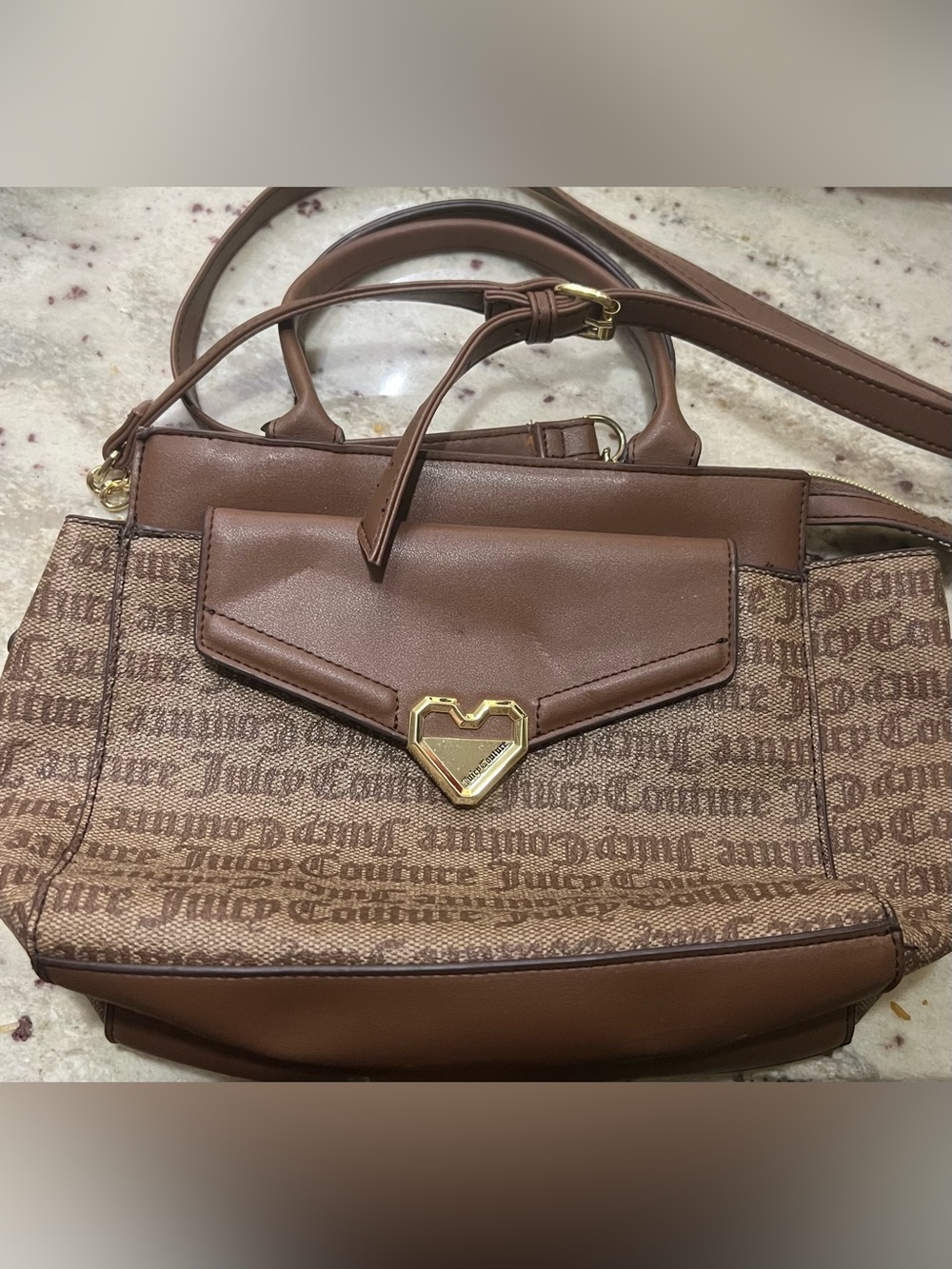 Juicy Couture Brown Chestnut Chino and Tan Modern Chic Satchel Handbag